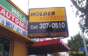 Polycomp LED sign installation photo