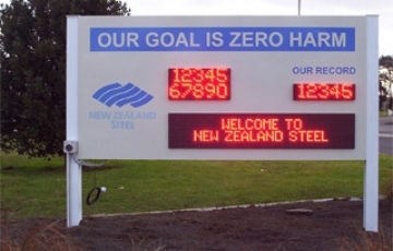 Polycomp LED sign installation photo