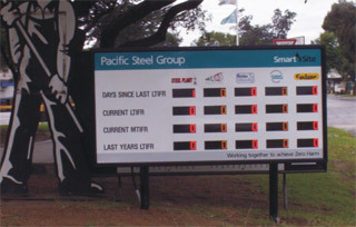 Polycomp LED sign installation photo